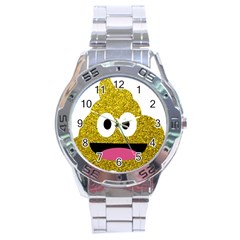 Golden Poo Stainless Steel Analogue Watch