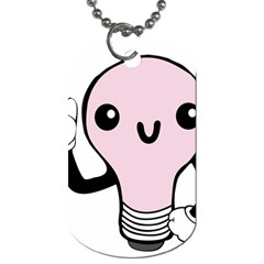 Pink Kawaii Bulb Dog Tag (one Side) by snowwhitegirl