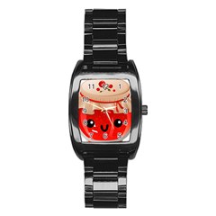 Kawaii Jam Jar Stainless Steel Barrel Watch by snowwhitegirl