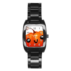 Kawaii Pumpkin Stainless Steel Barrel Watch