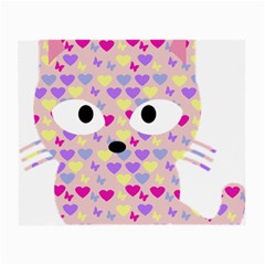Pink Heart Pattern Cat Small Glasses Cloth (2-side)