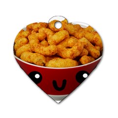 Kawaii Snacks Dog Tag Heart (two Sides)