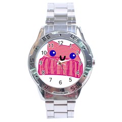 Kawaii Cat Hat Stainless Steel Analogue Watch by snowwhitegirl