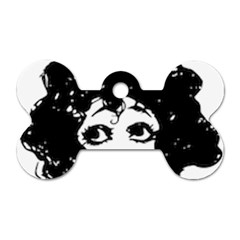 Little Girl Face Dog Tag Bone (one Side)