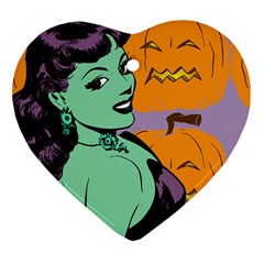 Zombie Retro Girl Heart Ornament (two Sides)