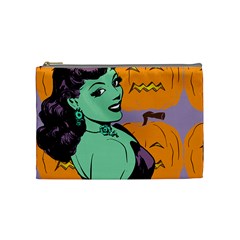 Zombie Retro Girl Cosmetic Bag (medium) by snowwhitegirl