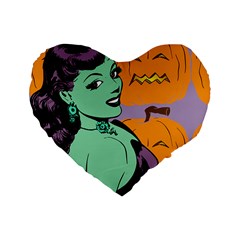 Zombie Retro Girl Standard 16  Premium Heart Shape Cushions