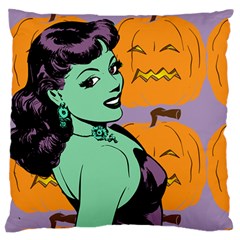 Zombie Retro Girl Large Flano Cushion Case (two Sides)