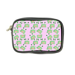 Green Alien Monster Pattern Pink Coin Purse