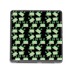 Green Alien Monster Pattern Black Memory Card Reader (square 5 Slot) by snowwhitegirl