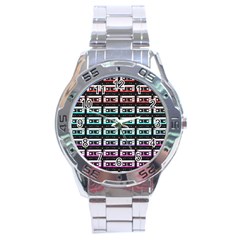 Three Color Ombre Cassette Stainless Steel Analogue Watch