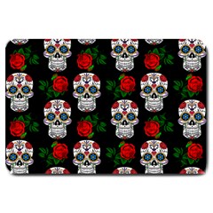 Skull Pattern Black Large Doormat 