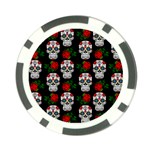 Skull Pattern Black Poker Chip Card Guard (10 pack) Front