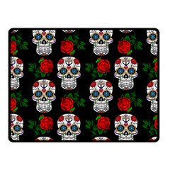 Skull Pattern Black Fleece Blanket (small) by snowwhitegirl