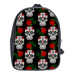 Skull Pattern Black School Bag (xl)