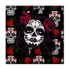 Mexican Skull Lady Tile Coasters by snowwhitegirl