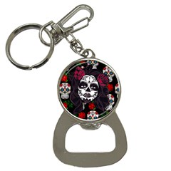 Mexican Skull Lady Bottle Opener Key Chains by snowwhitegirl