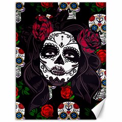 Mexican Skull Lady Canvas 12  X 16  by snowwhitegirl