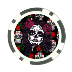 Mexican Skull Lady Poker Chip Card Guard (10 Pack) by snowwhitegirl