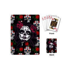 Mexican Skull Lady Playing Cards (mini) by snowwhitegirl