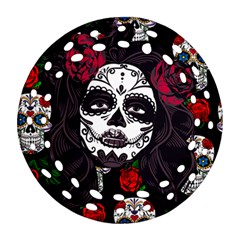 Mexican Skull Lady Round Filigree Ornament (two Sides) by snowwhitegirl