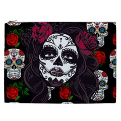 Mexican Skull Lady Cosmetic Bag (xxl) by snowwhitegirl