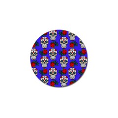 Skull Pattern Blue Golf Ball Marker (10 Pack)