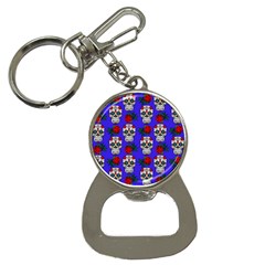 Skull Pattern Blue Bottle Opener Key Chains