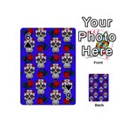 Skull Pattern Blue Playing Cards 54 (Mini) Front - Spade6