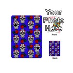 Skull Pattern Blue Playing Cards 54 (Mini) Front - Spade8