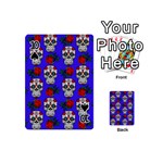 Skull Pattern Blue Playing Cards 54 (Mini) Front - Spade10