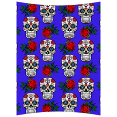 Skull Pattern Blue Back Support Cushion by snowwhitegirl