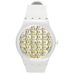 Little Victorian Girls Pattern Round Plastic Sport Watch (m)