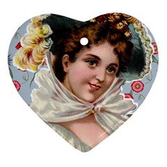 Victorian Lady Blue Floral Heart Ornament (two Sides) by snowwhitegirl