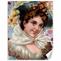 Victorian Lady Blue Floral Canvas 18  X 24 