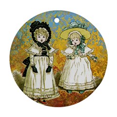 Little Victorian Girls Round Ornament (two Sides) by snowwhitegirl