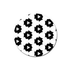 Black And White Pattern Magnet 3  (round) by Simbadda