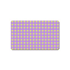 Pastel Mod Purple Yellow Circles Magnet (Name Card)