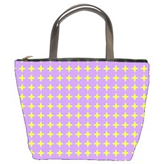 Pastel Mod Purple Yellow Circles Bucket Bag by BrightVibesDesign