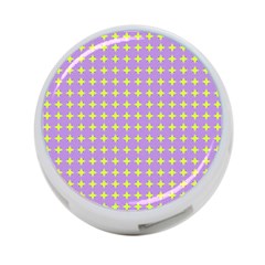 Pastel Mod Purple Yellow Circles 4-Port USB Hub (One Side)