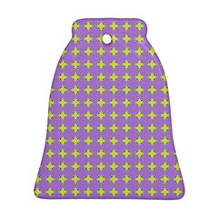 Pastel Mod Purple Yellow Circles Bell Ornament (Two Sides)