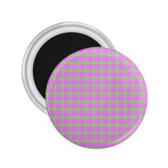 Pastel Mod Pink Green Circles 2 25  Magnets by BrightVibesDesign