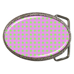 Pastel Mod Pink Green Circles Belt Buckles by BrightVibesDesign