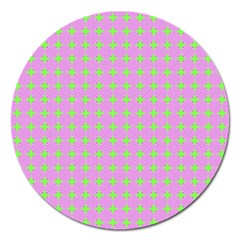 Pastel Mod Pink Green Circles Magnet 5  (round) by BrightVibesDesign