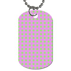 Pastel Mod Pink Green Circles Dog Tag (one Side) by BrightVibesDesign