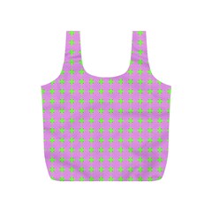 Pastel Mod Pink Green Circles Full Print Recycle Bag (s) by BrightVibesDesign