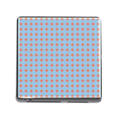 Pastel Mod Blue Orange Circles Memory Card Reader (square 5 Slot) by BrightVibesDesign