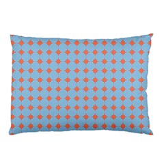 Pastel Mod Blue Orange Circles Pillow Case (two Sides) by BrightVibesDesign