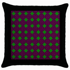 Bright Mod Pink Green Circle Pattern Throw Pillow Case (black)