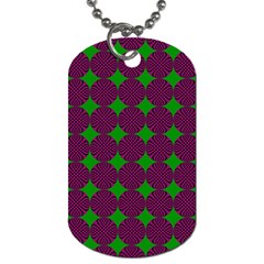 Bright Mod Pink Green Circle Pattern Dog Tag (one Side) by BrightVibesDesign